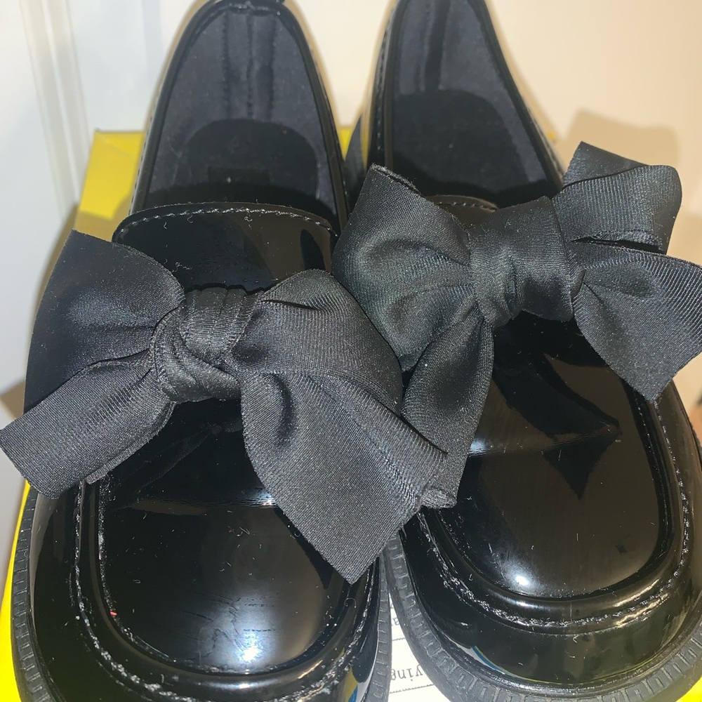 Stylish Black Kids Shoes with Bow